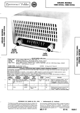 Airline 15BR-1543A Order= 62 C 1543 M; Montgomery Ward & Co (ID = 2955269) Radio