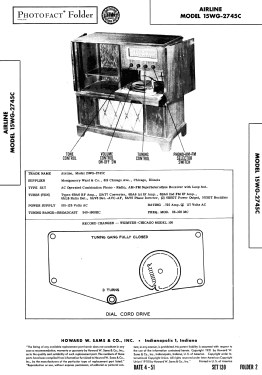 Airline 15WG-2745C; Montgomery Ward & Co (ID = 2899609) Radio