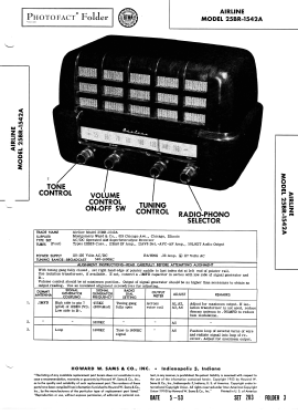 Airline 25BR-1542A; Montgomery Ward & Co (ID = 3164325) Radio