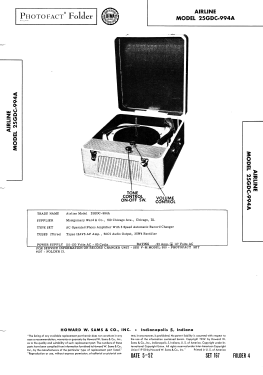 Airline 25GDC-994A; Montgomery Ward & Co (ID = 3047079) Sonido-V