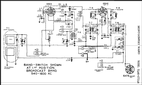 Airline 84WG-2714A; Montgomery Ward & Co (ID = 292907) Radio