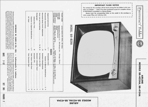 Airline BR-4124A; Montgomery Ward & Co (ID = 2409890) Fernseh-E