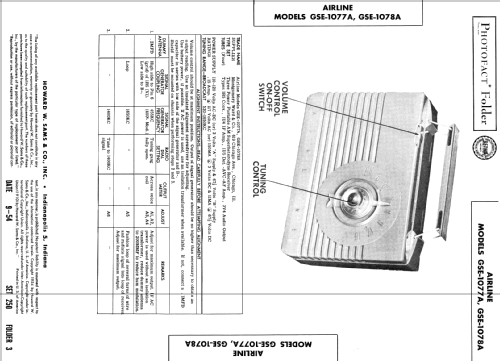 Airline GSE-1078A; Montgomery Ward & Co (ID = 390476) Radio