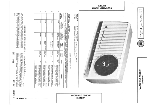 Airline GTM-1109A; Montgomery Ward & Co (ID = 2557561) Radio