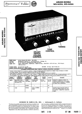 Airline WG-1635A ; Montgomery Ward & Co (ID = 2727773) Radio