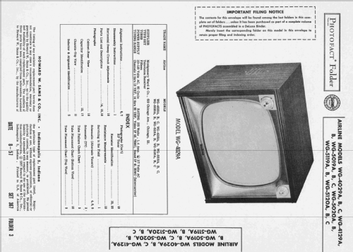 Airline WG-4029B; Montgomery Ward & Co (ID = 2418087) Television