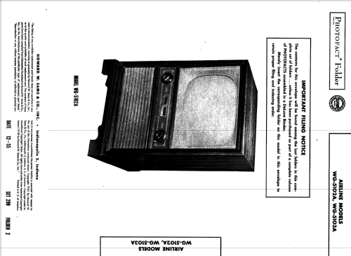 Airline WG-5103A; Montgomery Ward & Co (ID = 2676684) Television