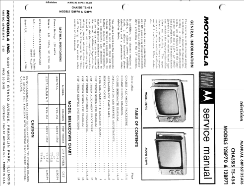 12BP73BJ-1 Ch= WTS-454; Motorola Inc. ex (ID = 1502962) Television