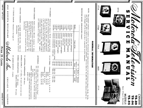 17F2WA Ch= TS-89 HS-253; Motorola Inc. ex (ID = 1141098) TV Radio