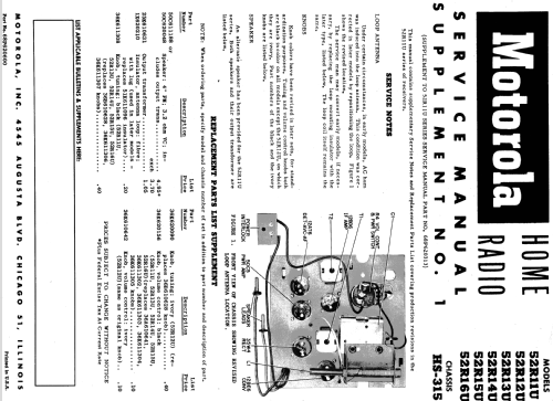 52R12U Ch= HS-315; Motorola Inc. ex (ID = 1069903) Radio