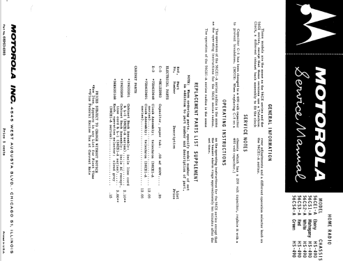 56CE1-A Ch= HS-490; Motorola Inc. ex (ID = 1782811) Radio