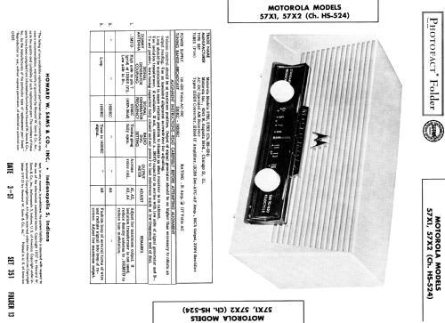 57X1 Ch= HS-524; Motorola Inc. ex (ID = 1859111) Radio