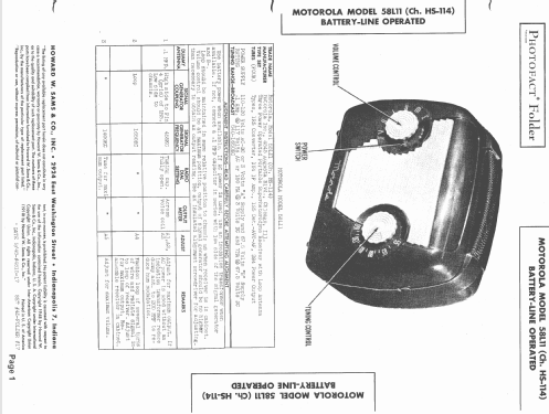 58L11 Ch= HS-114; Motorola Inc. ex (ID = 1396862) Radio