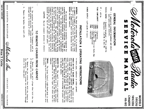 59X22IU Ch= HS-192; Motorola Inc. ex (ID = 1076122) Radio