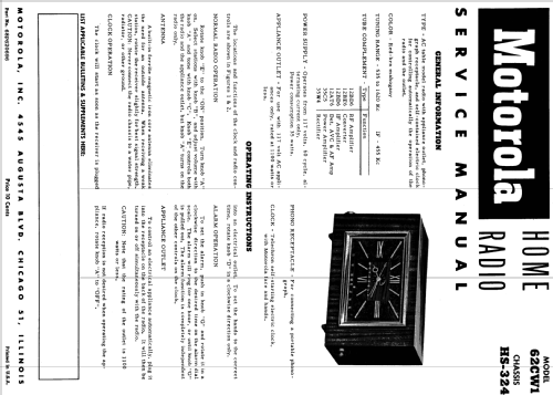 62CW1 Ch= HS-324; Motorola Inc. ex (ID = 1075764) Radio
