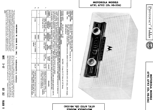 67X1 Ch= HS-526; Motorola Inc. ex (ID = 1863479) Radio