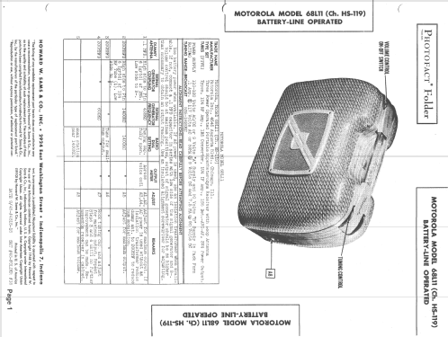 68L11 Ch= HS-119; Motorola Inc. ex (ID = 1396871) Radio