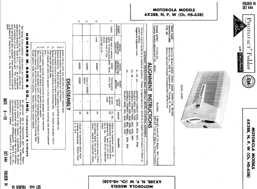 6X28B Ch= HS-638; Motorola Inc. ex (ID = 695950) Radio