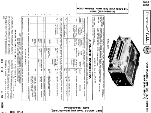 86MF Ch= B8A-18805-A; Motorola Inc. ex (ID = 803626) Car Radio