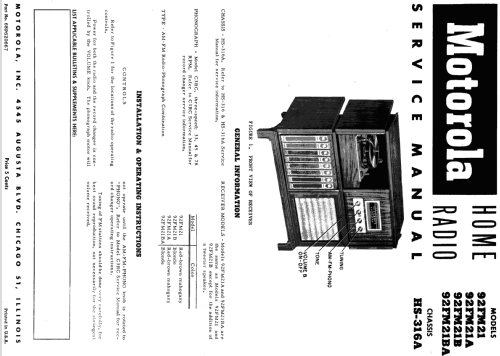 92FM21 Ch= HS-316A; Motorola Inc. ex (ID = 1100209) Radio