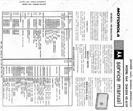 All Transistor X64E Ch= HS-6139; Motorola Inc. ex (ID = 2025138) Radio