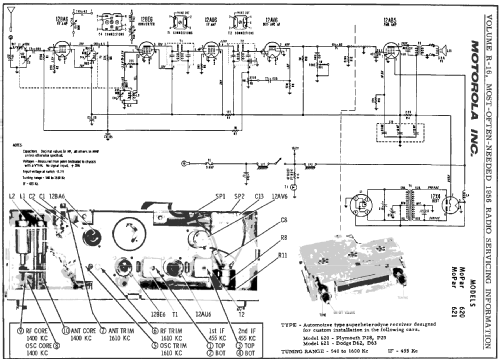 MoPar 621 Dodge D62, D63; Motorola Inc. ex (ID = 125399) Car Radio