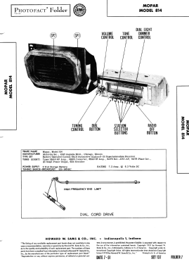 Mopar 814; Motorola Inc. ex (ID = 2934392) Car Radio