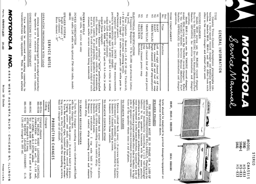 SK40B-1 Ch= HS-833; Motorola Inc. ex (ID = 1158077) Sonido-V