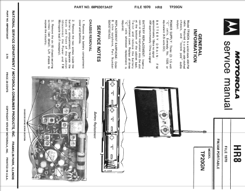 All Transistor TP20GN; Motorola Inc. ex (ID = 1337445) Radio