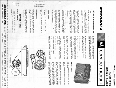 TP81B Ch= HS-6204; Motorola Inc. ex (ID = 2025442) Radio