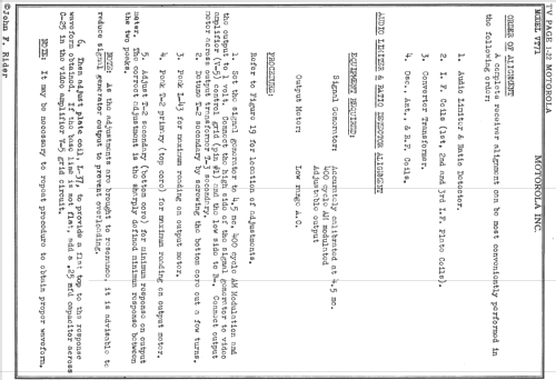 VT-71 TS-4D; Motorola Inc. ex (ID = 725983) Fernseh-E