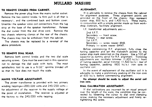 Souvenir MAS1002; Mullard Radio (ID = 2404129) Radio