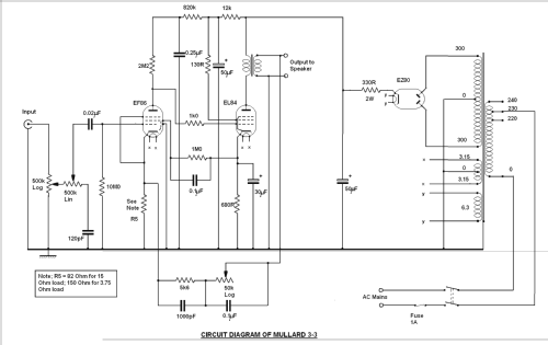 High Fidelity Amplifier 3-3; Mullard Radio Valve (ID = 650904) Kit