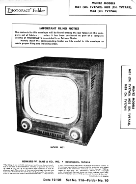 M31 Ch= TV17A2; Muntz TV Inc.; (ID = 2802506) Television