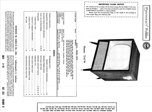 Television Receiver 721CPM/82; Muntz TV Inc.; (ID = 1864906) Televisore