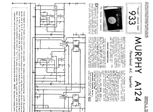 A124; Murphy Radio Ltd.; (ID = 1893432) Radio