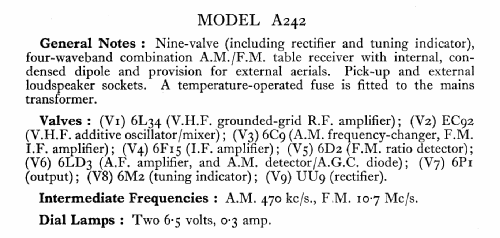 A242; Murphy Radio Ltd.; (ID = 555379) Radio