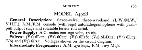 A492R; Murphy Radio Ltd.; (ID = 584784) Radio