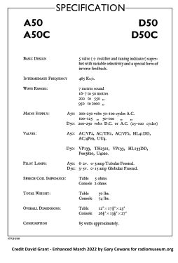 A50; Murphy Radio Ltd.; (ID = 2741582) Radio