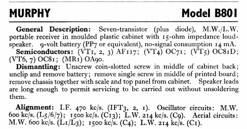 B801; Murphy Radio Ltd.; (ID = 769229) Radio