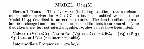 U144M ; Murphy Radio Ltd.; (ID = 555391) Radio