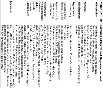 Bildröhren-Meß-Regenerator BMR90; Müter, Ulrich; Oer- (ID = 1320783) Ausrüstung