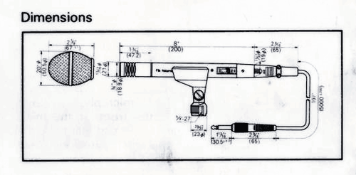 Elektret-Kondensatormikrofon CM-300; Nakamichi Co.; Tokyo (ID = 1887589) Microphone/PU