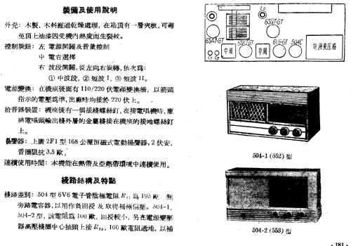 Hongxing 红星 Red Star 504-1; Nanjing 南京无线电厂 (ID = 786240) Radio