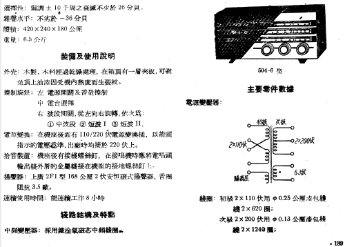 Hongxing 红星 Red Star 504-6; Nanjing 南京无线电厂 (ID = 787488) Radio