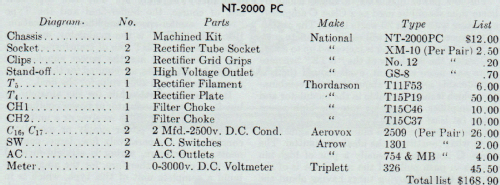 High Voltage Supply NT 2000 PCW; National Company; (ID = 2053020) Power-S