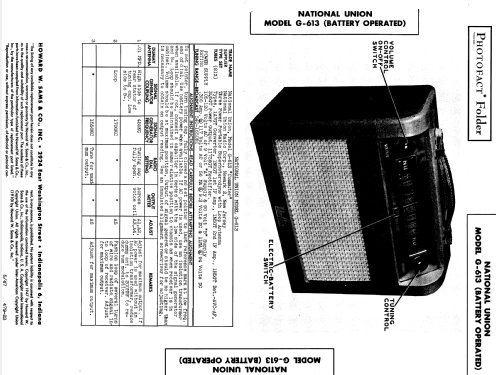 G-613 ; National Union Radio (ID = 836000) Radio