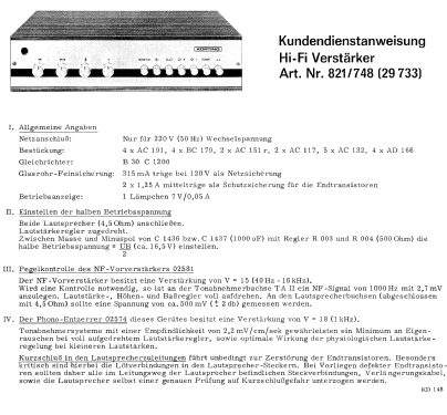 Körting Hi-Fi-Stereo-Verstärker 821/748 29733; Neckermann-Versand (ID = 599885) Ampl/Mixer