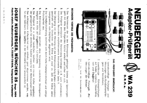 Adapter-Prüfgerät WA239 ; Neuberger, Josef; (ID = 65827) Equipment