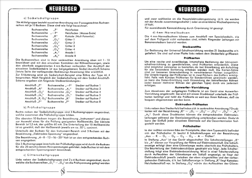 Röhrenprüfgerät RP 270/1; Neuberger, Josef; (ID = 1999503) Equipment